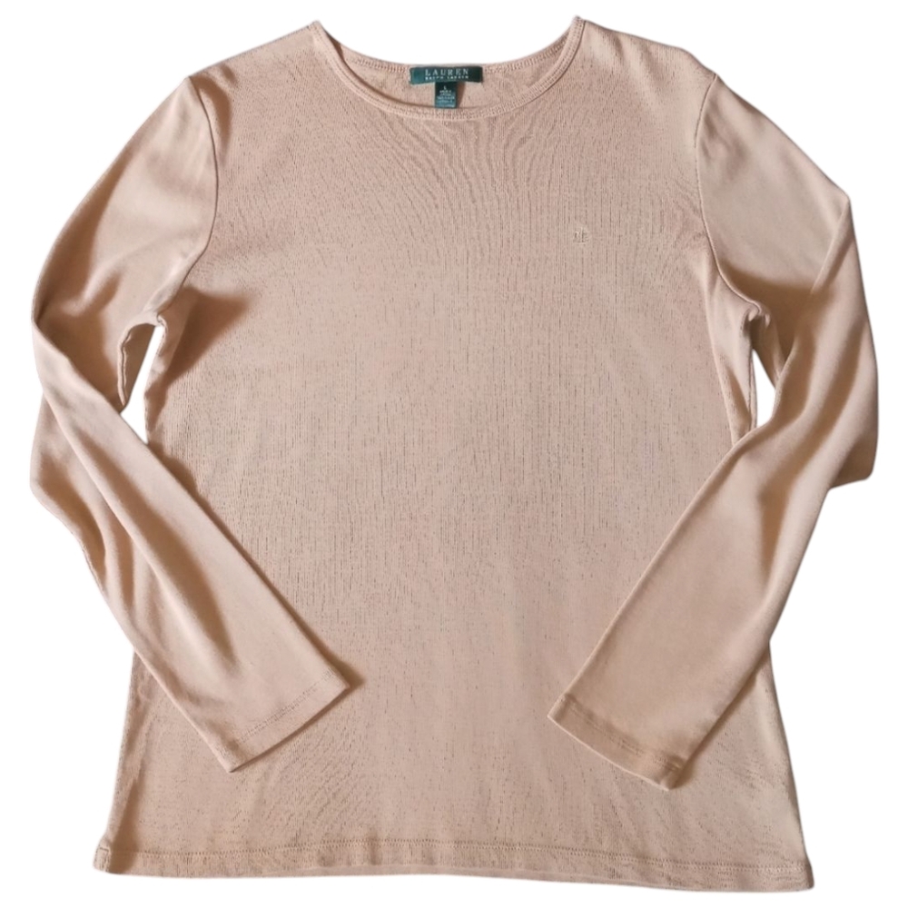Ralph Lauren Women's Tan Long Sleeve Top - Picture 2 of 9